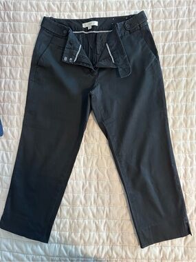 LOFT Black Chino Straight-Leg crop